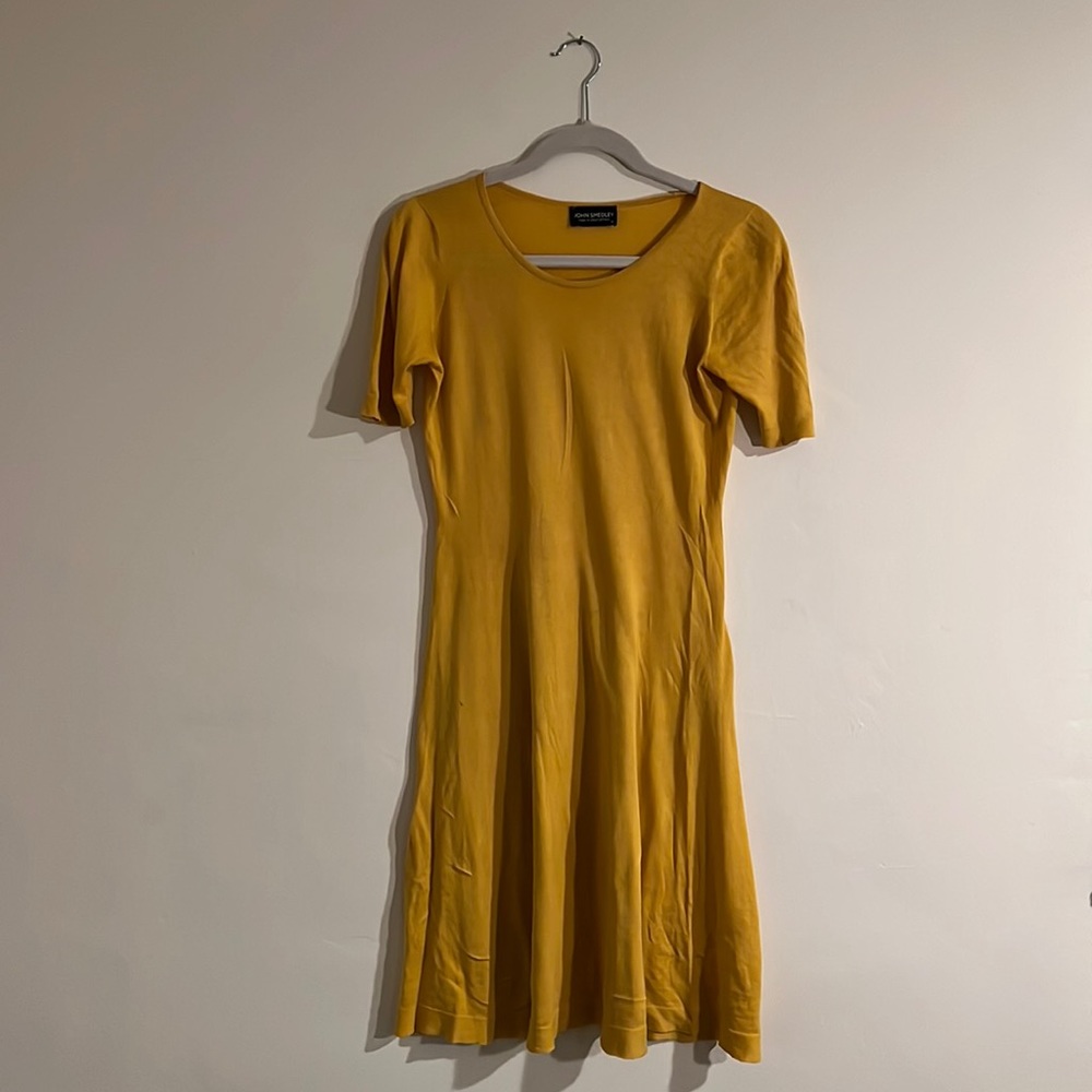 John Smedley yellow cotton knit dress